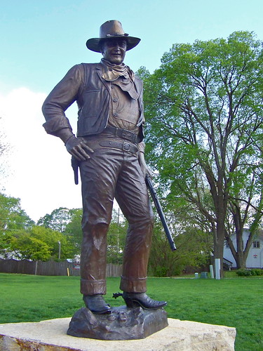 county sculpture art statue bronze cowboy iowa madison birthplace johnwayne winterset