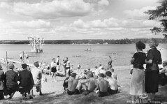 People at Göviken Beach in Östersund, Jämtland, Sweden