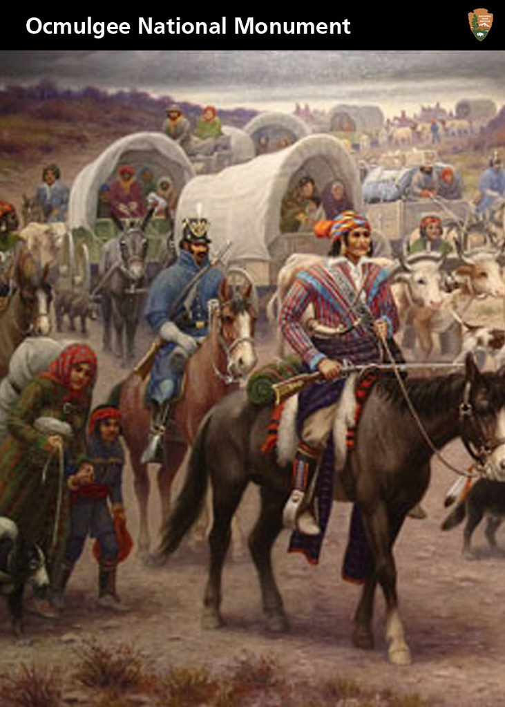 Painting of the Trail of Tears for the Creek People