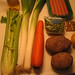 Ingredients for a vegan split pea soup