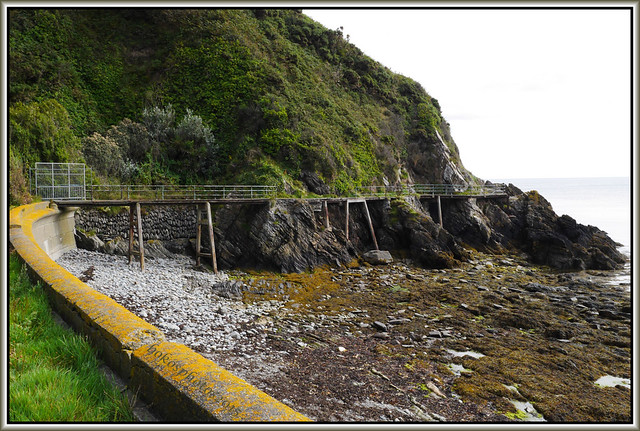 The walk way around the cliffs now closed