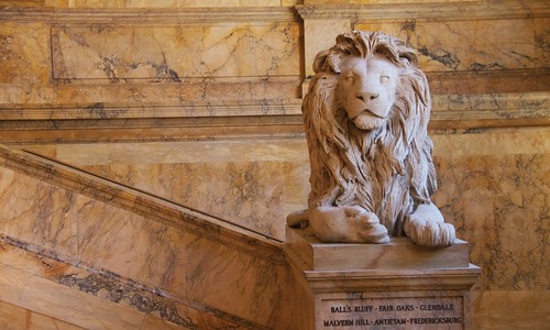 Lion statue, Boston Library | by augustinecollective