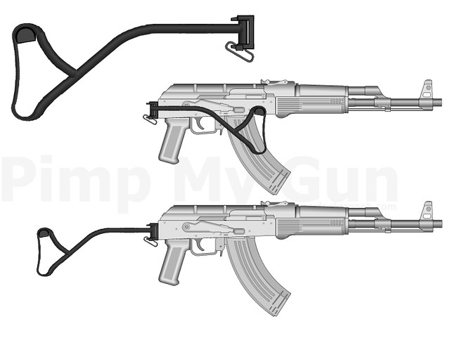 Romanian AK-47 side-folding wire stock.