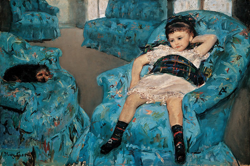 Mary Cassatt - Little Girl in a Blue Armchair [1878]