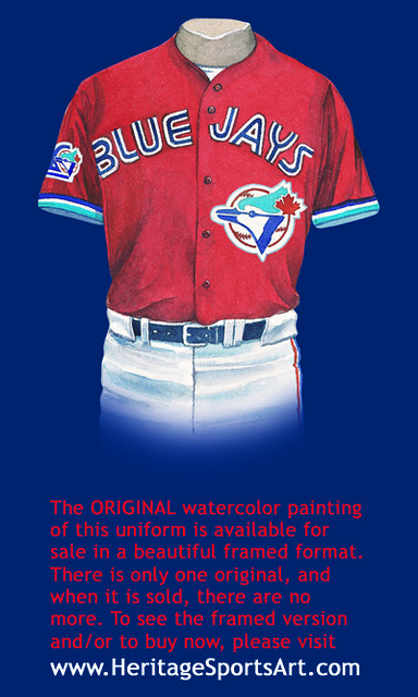 Toronto Blue Jays Red Canada Day Jersey Vintage 1997 No Name