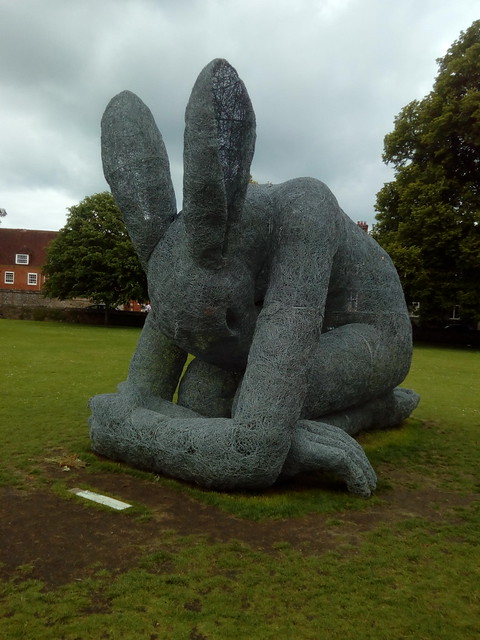 Meditation Sophie Ryder exhibition in the grounds of Salisbury Cathedral
