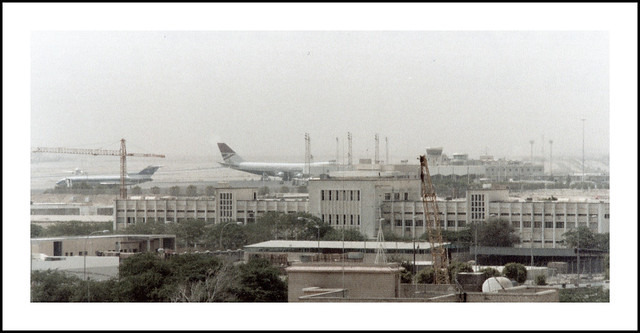 British Airways Boeing 747 at Doha International airport - circa 1983
