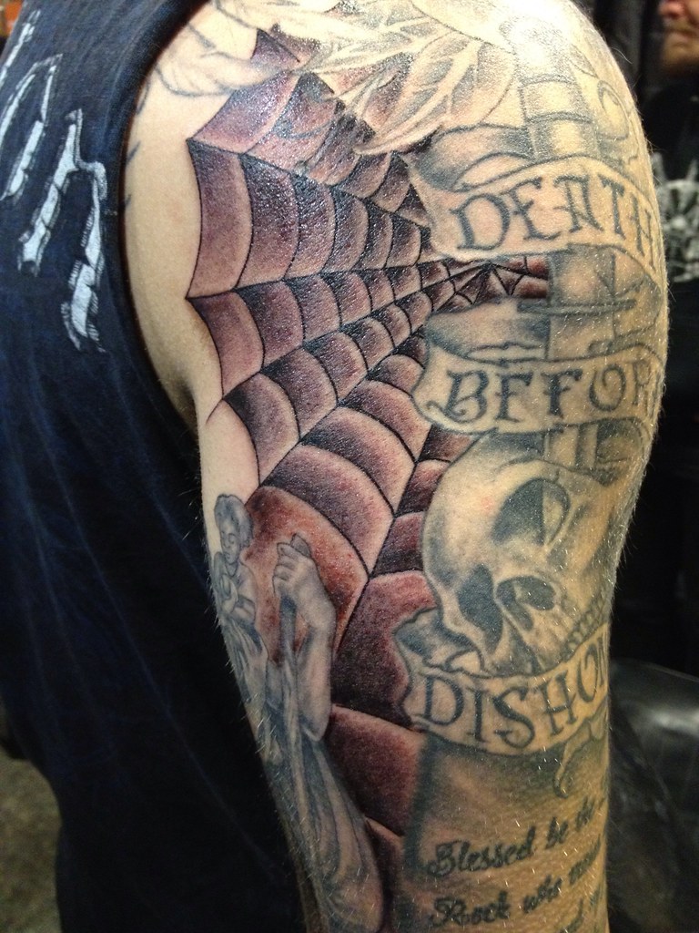 Spider Web filler Tattoo By Wes Fortier.