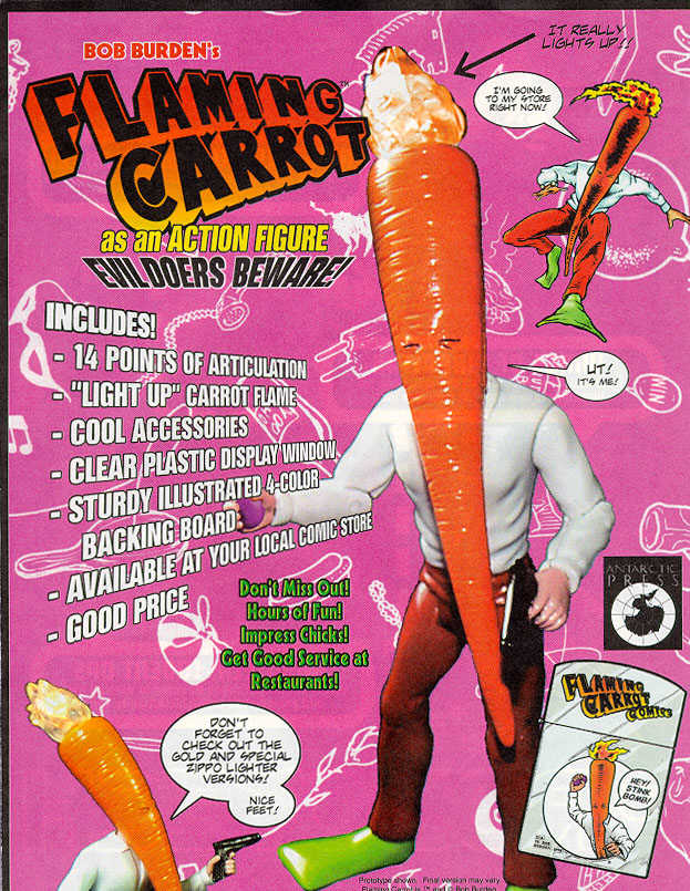 DARK HORSE COMICS::   "Flaming Carrot" Action Figure // Original Antarctic Press 'PREVIEWS' ad (( 199x )) by tOkKa