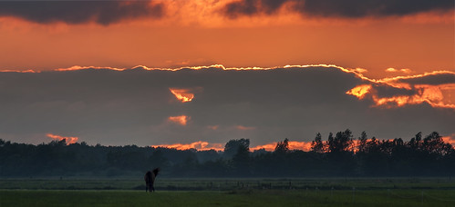 sunset horse landscape zonsondergang lucht landschap paard vuur luchten