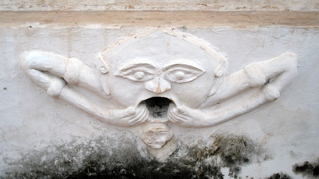 This drain with a face in Laos changes the meaning of spew
