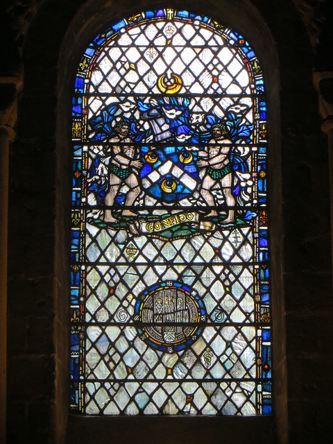 Vitrail (XIXe siècle), église abbatiale, Dunfermline, Fife, Ecosse, Grande-Bretagne, Royaume-Uni.