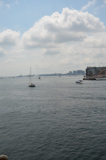 Independence Day 2012: USS Constitution turnaround & Blue Angels flyover: Boston Harbor panorama