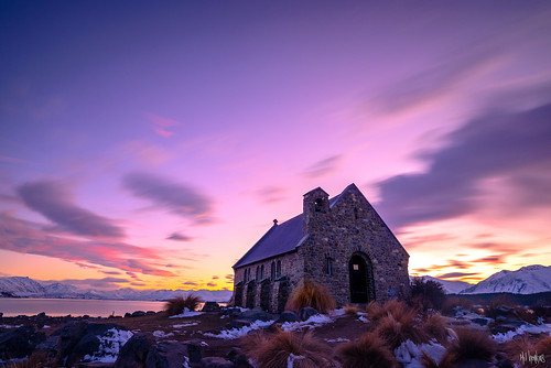 longexposure winter newzealand lake snow church sunrise nz tekapo melissahopkins