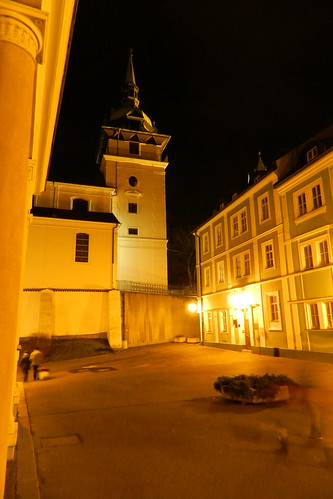 old history church night czech alt kirche kostel teplice teplitz