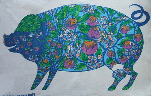 Vintage Oxfam tea towel - Piggy Wiggy | by curiousbirds