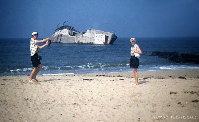 S.S. Atlantus - Concrete Ship, grounded in 1926 at Sunset Beach, Cape May Point - New Jersey, USA - This photo: 1957 - EXPLORE