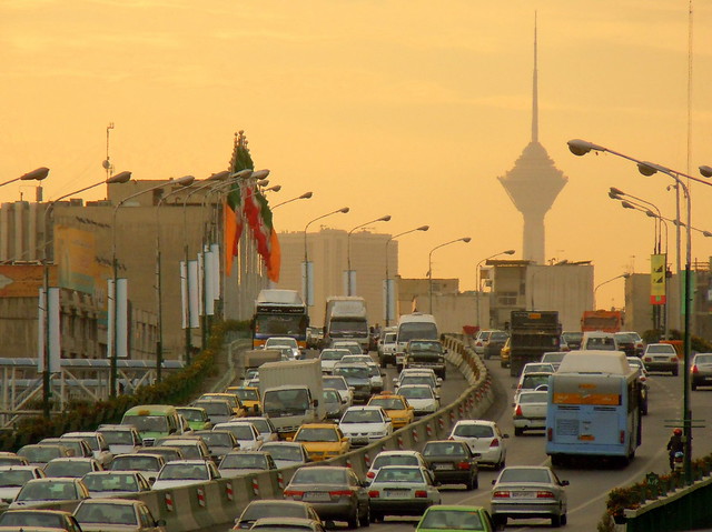 Tehran highway to Milad tower