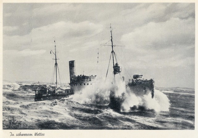 Vorpostenboot In schwerem Wetter - ansichtkaart - 1943