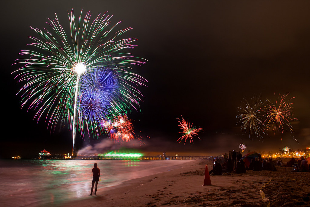 Huntington Beach Pier Fireworks justaddchristie