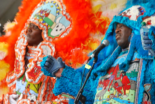 Mardi Gras Indians at the Jazz and Heritage Stage, 2012. photo Hunter King