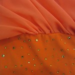 42908）上板真丝下板棉钉珠上衣裙  两件套（橙黄.蓝）S.M.L 胸88   长69 (1)