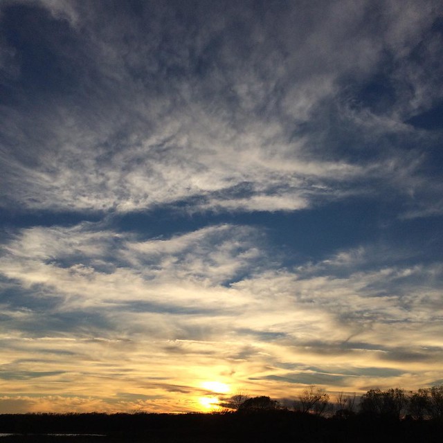Bluebird sunset, North Texas style.