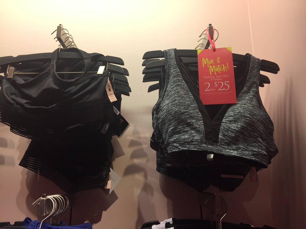 Sports bras on sale at Victoria's Secret, m01229