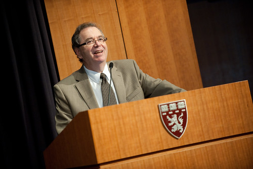Dean Flier gives the annual State of the School Address during Alumni Day