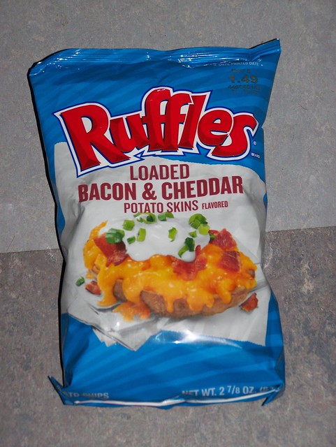 Ruffles Loaded Bacon & Cheddar Potato Skins flavored tater chips