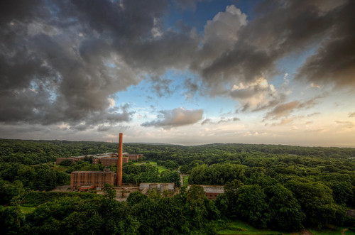 ny newyork abandoned clouds hospital landscape view top quad longisland creepy spooky urbanexploration kingspark 42 hdr 41 43 thequad urbex tonemapped building93 psychiatriccenter pentaxart trigphotography frankcgrace