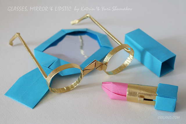 Origami Lipstick, Mirror & Glasses