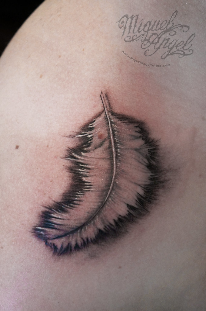 Elegant little feather for a first tattoo Done with sabr  Flickr