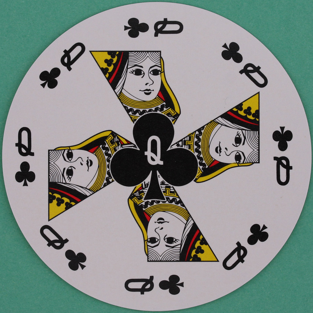 Round Playing Card Queen of Clubs | Leo Reynolds | Flickr