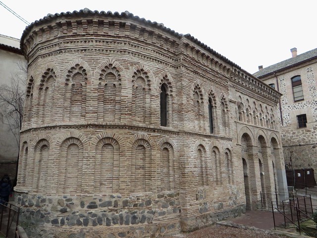 Chevet mudejar, mosquée du Christ de Lumière (Xe, XIIIe), calle Cristo de la Luz, Tolède, Castille-La Manche, Espagne.