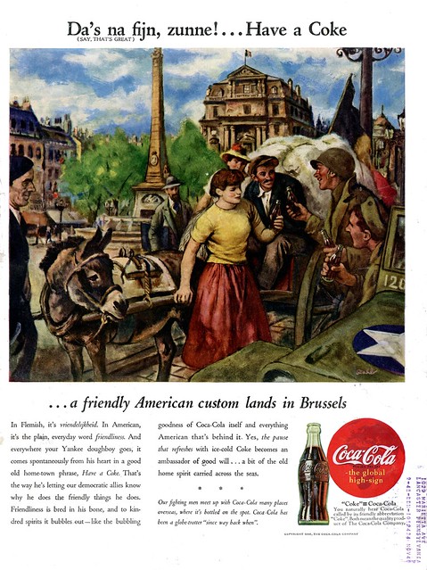 D'as na fijn, zunne! COKE Lands in Europe - Vintage Ad, June 4, 1945