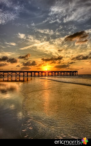 ocean sky beach sunrise pier southcarolina isleofpalms
