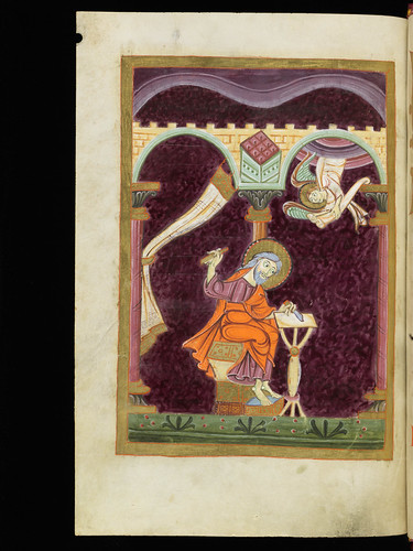 Evangelist portrait of St. Matthew in an 11th century manuscript | by Virtual Manuscript Library of Switzerland