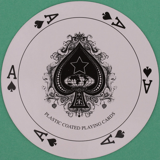 Lagoon Games Round Playing Card Ace of Spades