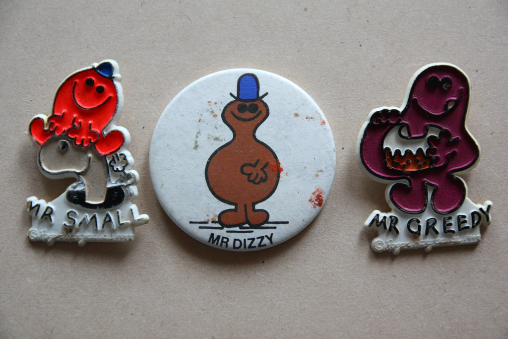 Mr Men Badges | Mr Small, Mr Dizzy and Mr Greedy ! | greenyones | Flickr