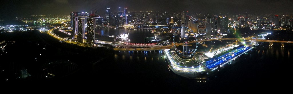 Marina Bay Night Kite Aerial Photography