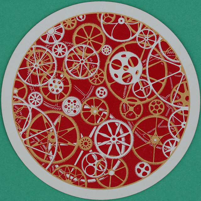 Waddington Red Cogs Playing Card
