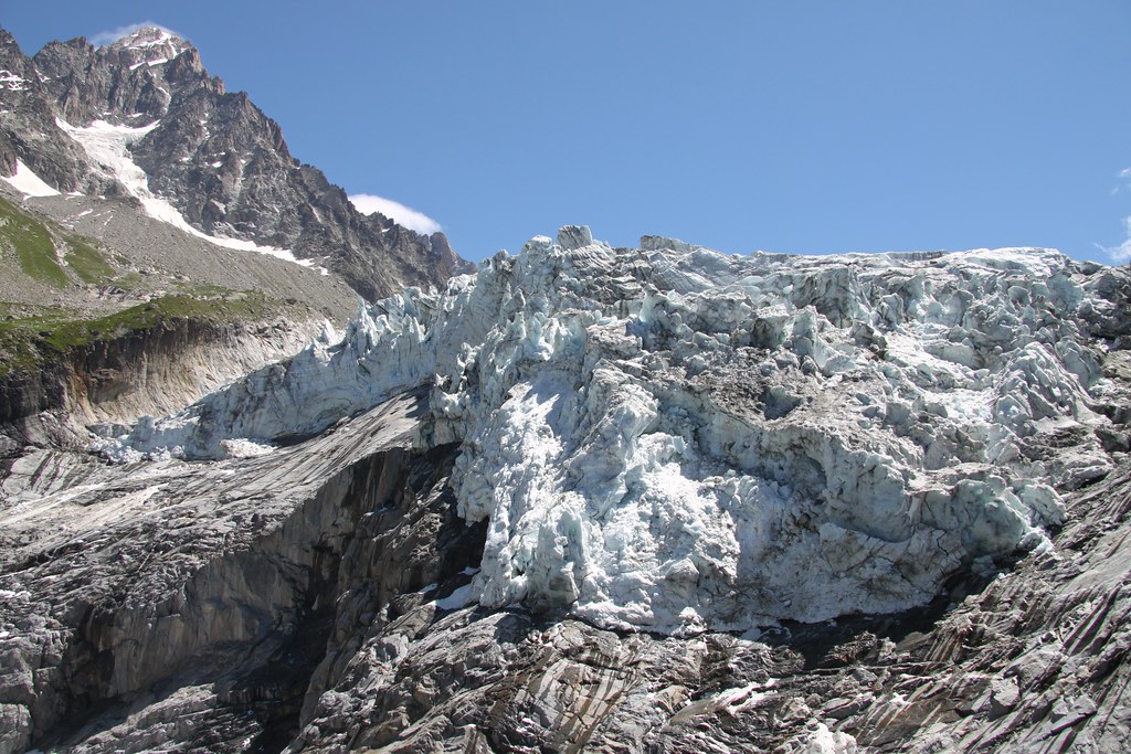 Extreme Environments: Seracs on the Glacier d'Argentière with the Aiguille du Chardonnet in the background
