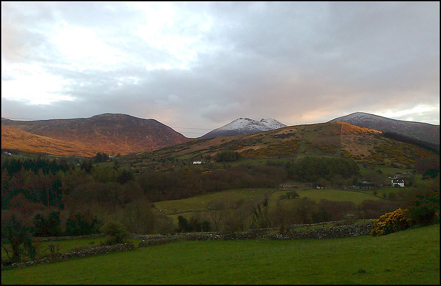 April evening, The Mourne Mountains, Co. Down. Best on black.