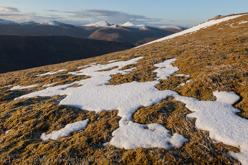 Looking over to the Fannichs from the top of Fionn Bheinn at sunset by tomgardner, sunset mountain snow mountains scotland spring highlands view hill scottish peak hills highland summ