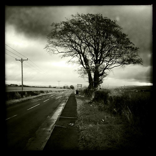 road blackandwhite bw outdoors scotland landscapes moody ayrshire ochiltree svartochvit