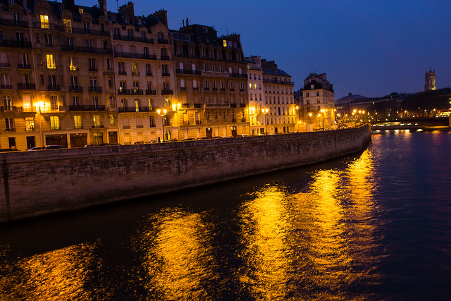 The River Seine at evening, near the Notre Dame