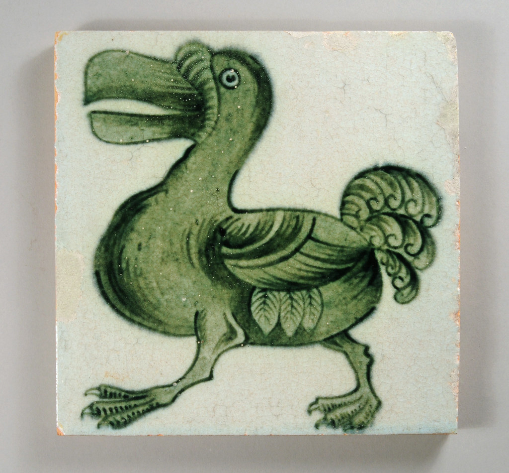 William De Morgan 'Dodo' tile, The classic dodo; Merton Abb…