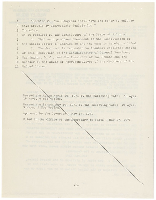 Arizona's Ratification of the 26th Amendment, 05/26/1971 (page 3 of 3)