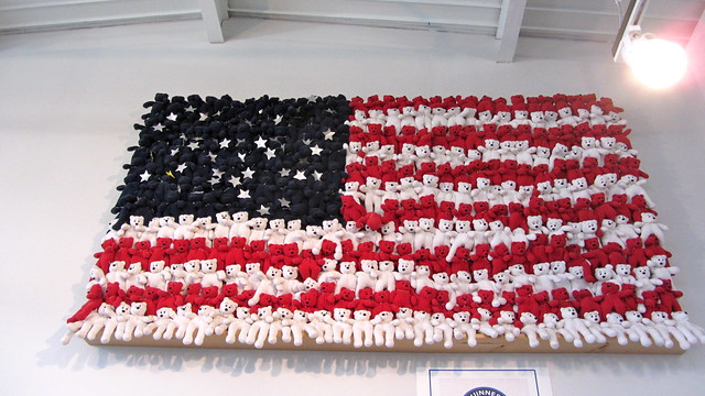 American Flag made of Teddy Bears